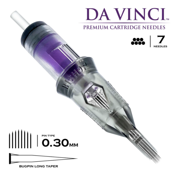 Bishop Da Vinci V2 Needle Cartridges #10 (.30mm) Long Taper Bugpin Curved Magnum Shader - Image 6