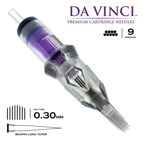 Bishop Da Vinci V2 Needle Cartridges #10 (.30mm) Long Taper Bugpin Curved Magnum Shader - Image 5