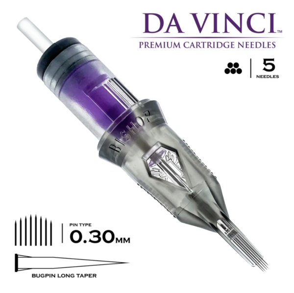 Bishop Da Vinci V2 Needle Cartridges #10 (.30mm) Long Taper Bugpin Curved Magnum Shader - Image 7