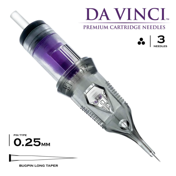 Bishop Da Vinci V2 Needle Cartridges #8 (.25mm) Long Taper Super Bugpin Round Liner - Image 5